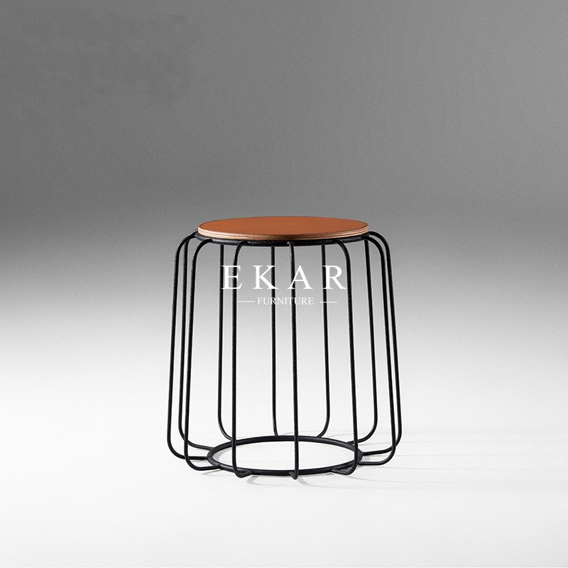 Modern Stainless Steel Frame Living Room Round Side Corner Table