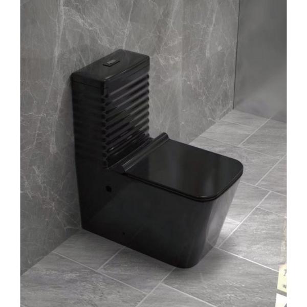 Black Floor Mounted Luxury One Piece Siphon Elongated Toilet for South American
