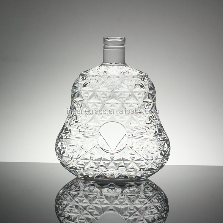 Logo Printed Glass Bottle Vodka Whisky with Screw Top and Grenade Shape