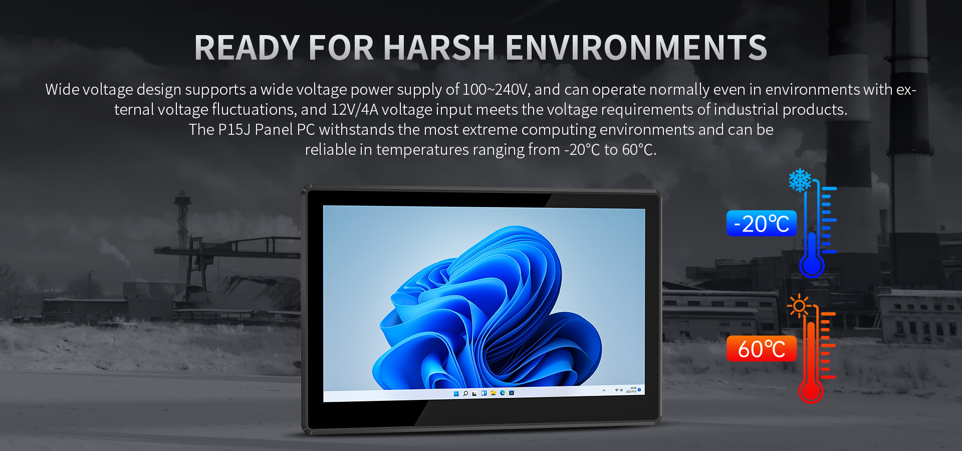 ONERugged P15J 15.6 inch Industrial Waterproof Touch Panel PC for Custom Applications