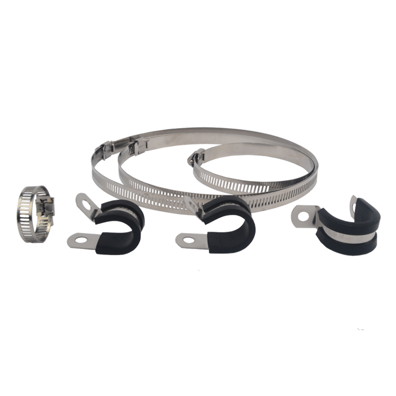 Stainless Steel Strip Type Rubber Band Suspension Clamp for Any Size Car Cable R Fixed