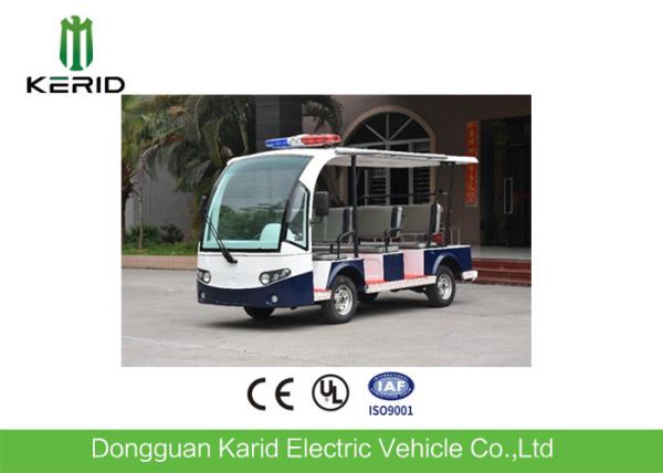 8 Seater Battery Powered Electric Patrol Car , Public Security Car 48V 4KW Green