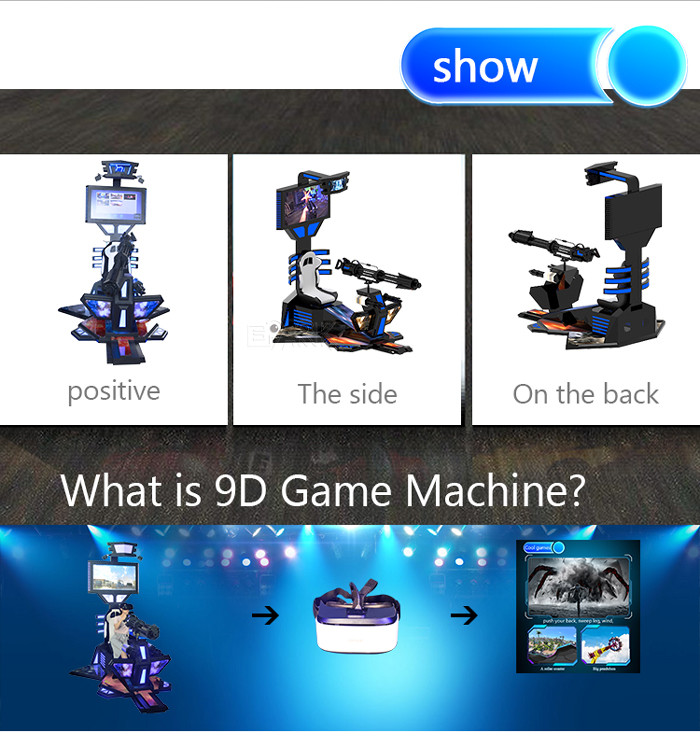 HTC VIVE 9D VR One Seat White Gatling Gun Shooting Game Virtual Reality Simulator