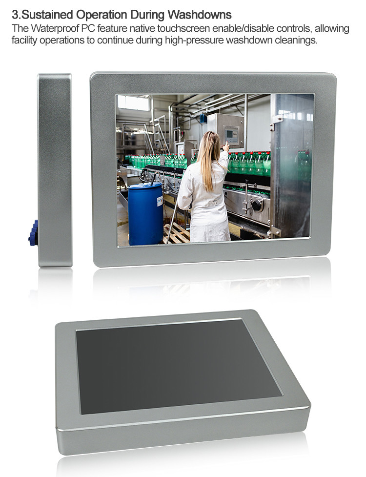 3855U Waterproof Touch Screen Pc , Ip67 Windows Os Touchscreen Desktop Computer