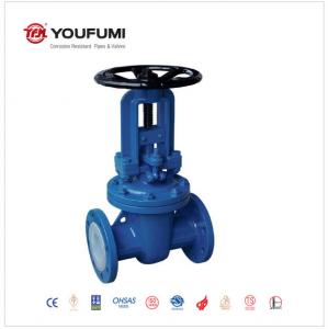 China Water Media PTFE Lined Gate Valve Standard 100mm With Extended Stem on sale