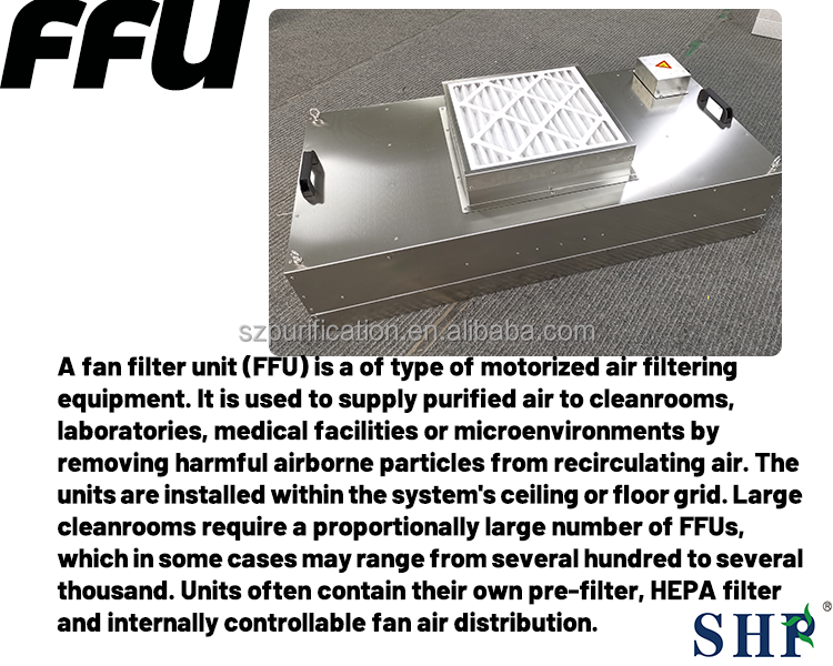 35kg Clean Room FFU Filter Large Air Volume HEPA Fan Filter Unit For Hotels