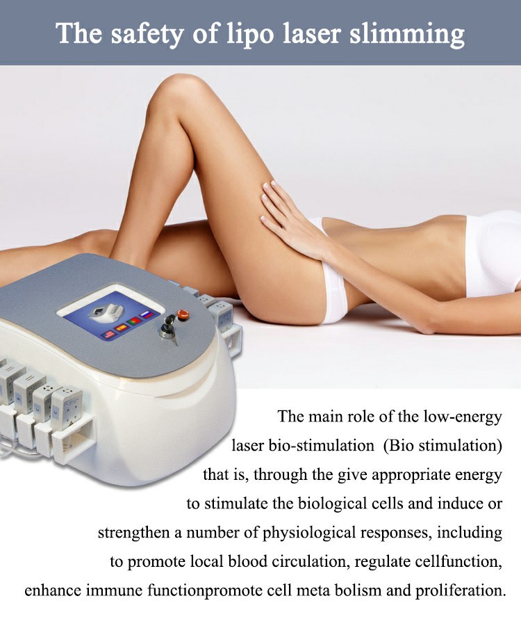 Skin Tightening Lipo Laser Slimming Machine For Beauty 12Pcs Pads 650nm 980nm