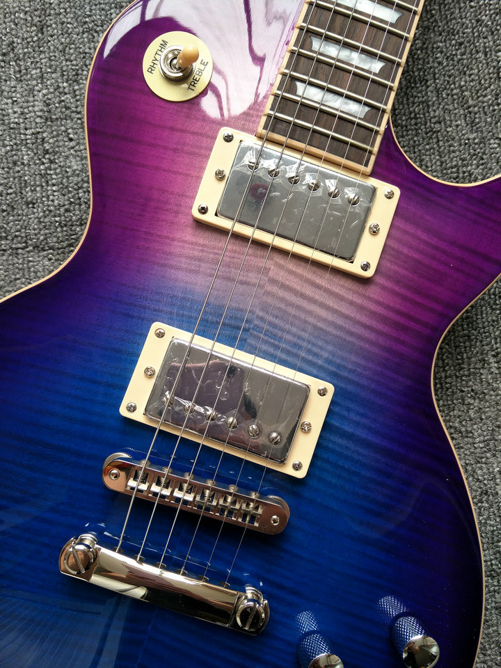 Human Free shipping Tiger stripes standard model Electric Guitar LP guitar Multicolor