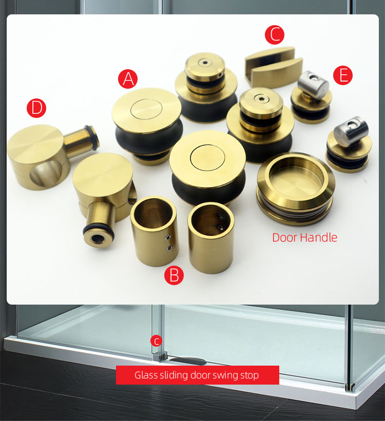 Sliding Golden Bathroom Fittings Accessories Kit for Door Satin/Polish/Matt Black Finish