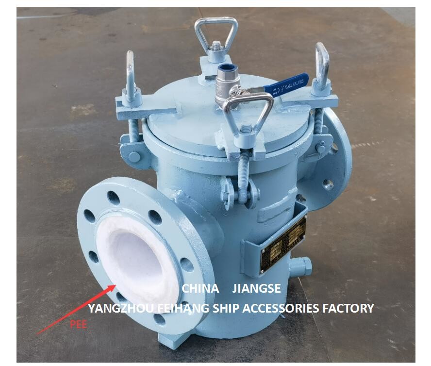 Seawater Suction Filter AS80 CB/T497-2012 Lined With PTFE Body Material: Carbon Steel Filter Cartridge Material: Stainl