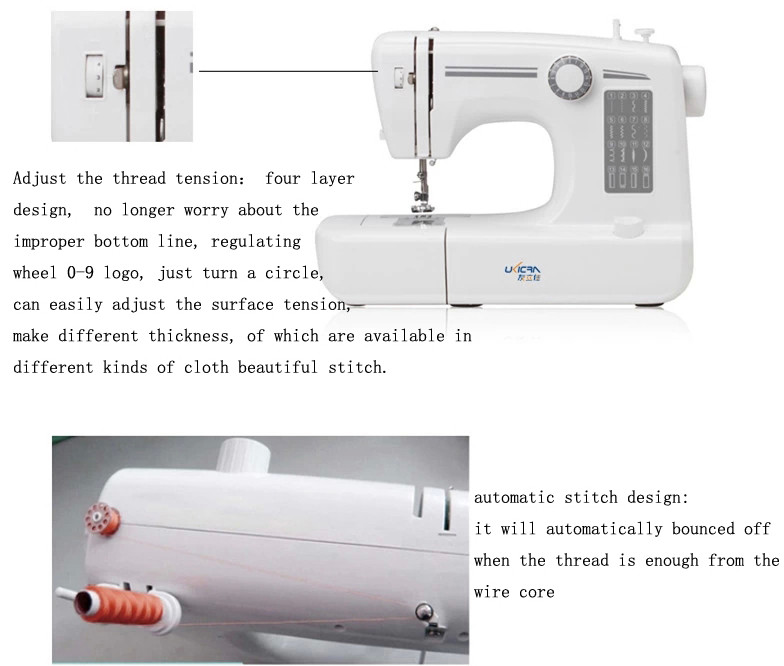 38.4*15.3*24.7cm Overall Dimensions Hand Operated Leather Sewing Machine for USA Market