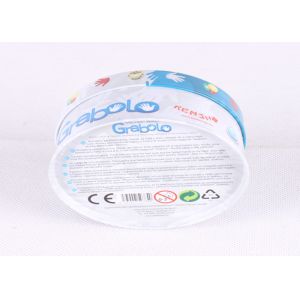 Embossed Small Flat Round Tin Containers Lids Attached For Games Cards And Dices