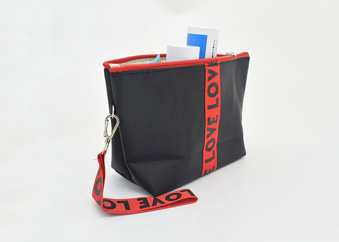 Convenient Carrying Zippered Cosmetic Bag Makeup Organizer / Travel Bag With Hand Strap