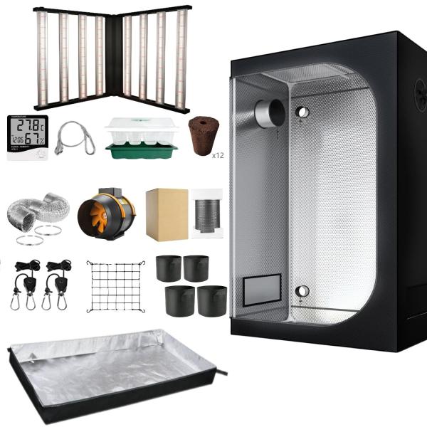 150x150x200 Grow Kit, 600D Grow Tent Complete Kit, Oxford Fabric , Metal Frame,