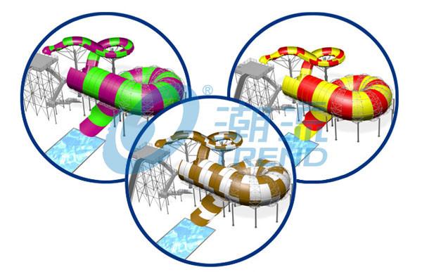 Commercial anaconda water slide for adventure amusement waterpark / Fiberglass