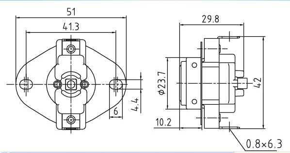 3/4" Home Appliance Parts Temperature Control Bimetal Thermostat