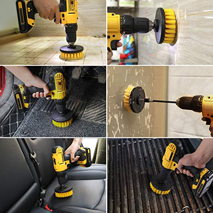 6 Pcs Electric Drill Brush Nylon PP Filament For Bathroom Surfaces
