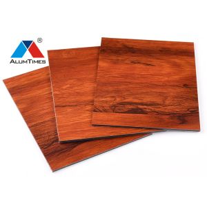 China Fire Retardant Aluminium Composite Panel , Wooden Finish Aluminium Sandwich Panel on sale