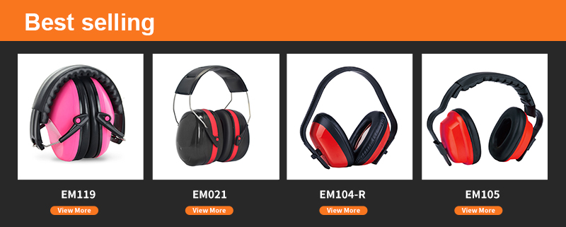 EM119 ANSI Foldable Metal Headband Safety Earmuffs Top Choice for Noise Protection