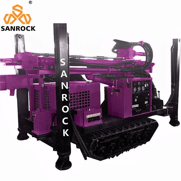 Crawler Well Drilling Equipment Hydraulic Borehole 76KW Diesel Water Well Drilling Rig