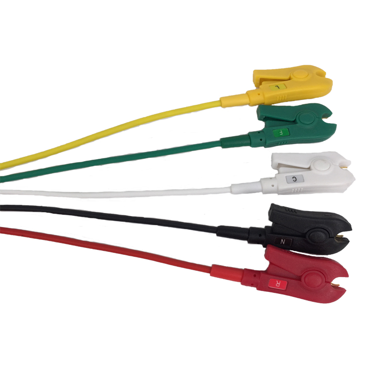 DB9 One Piece 5 Leads EKG ECG Patient Cables 9 Pin TPU AHA IEC ECG Cable