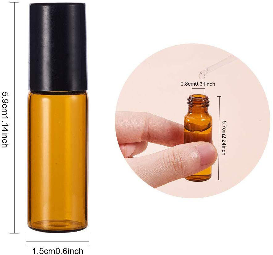 Glass Amber Empty Essential Oil Bottles Leakage Proof High Tightness