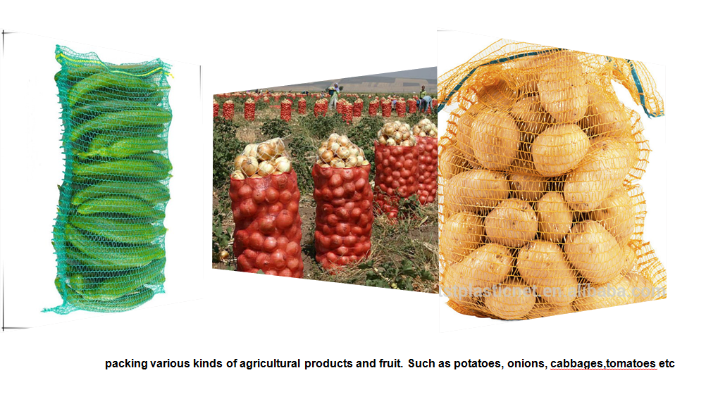 Customized Logo PE Raschel Mesh Bag for Agriculture Onion Fruit Packaging Custom Size
