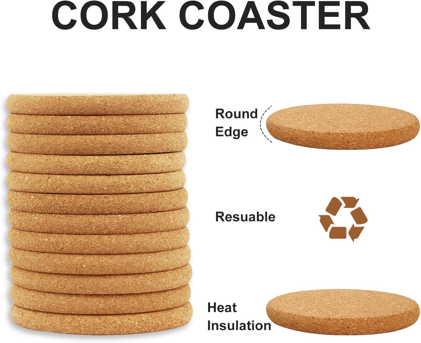 Wholesale Reusable Natural Cork Coasters With Metal Holder For Bar Glass Cup Table