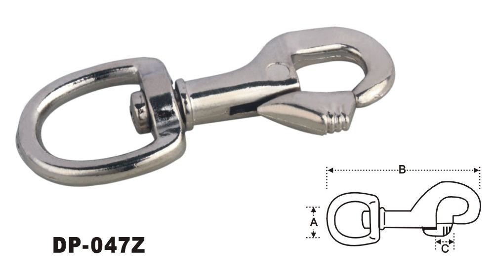 Zinc diecast round eye swivel thumbnail snap hook