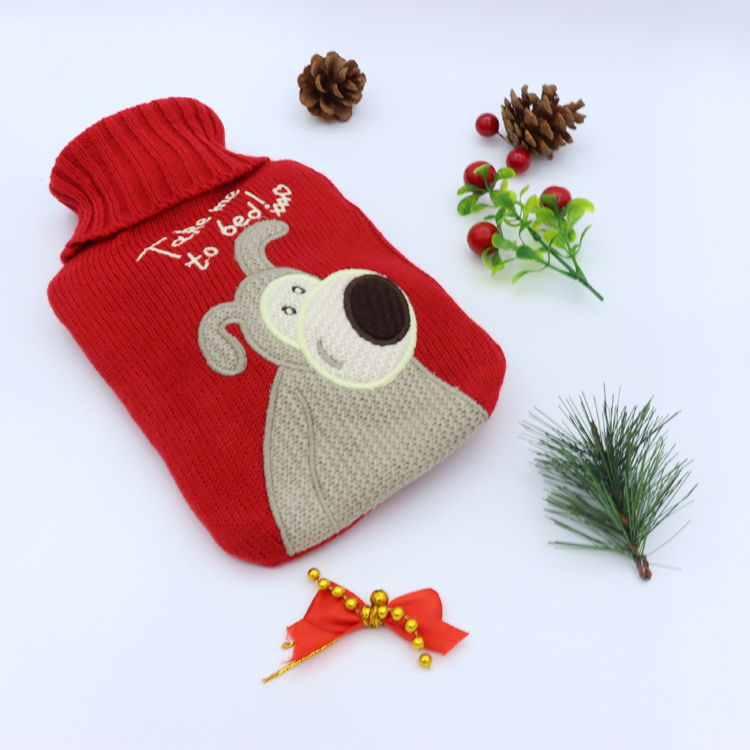 Knitted Jacket Rubber Hot Water Bag , Rubber Douche Bottle 1000ml Kids Classic