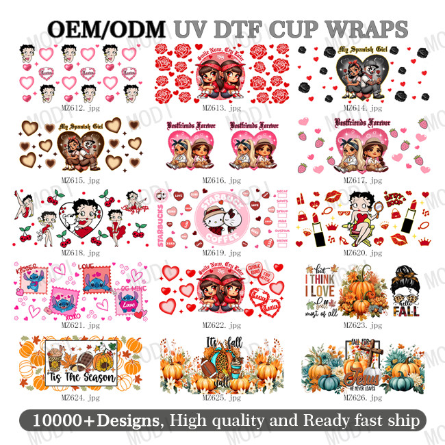 Valentine'S Day UV DTF Transfers For Cups Wraps Custom Logo Libbey Glass Tumbler