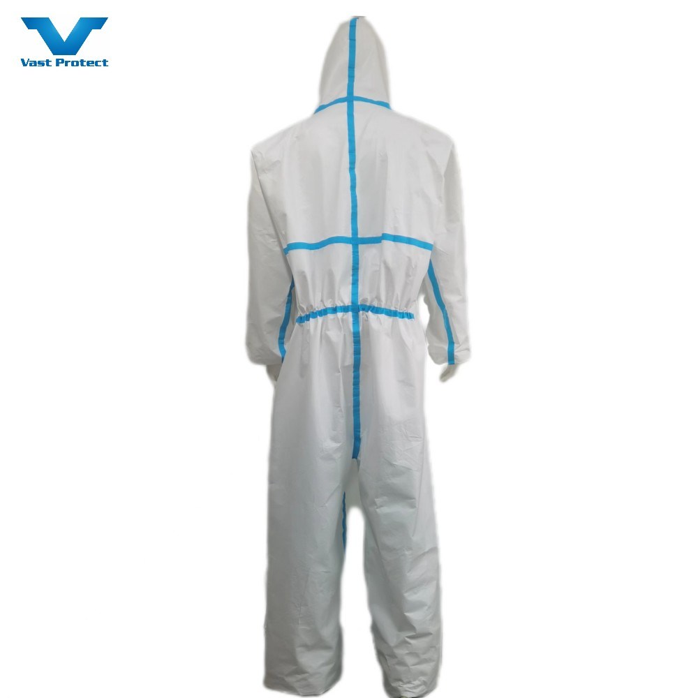 En1149 Anti-Static Disposable Microporous Wholesale Coverall with Elastic Wrist