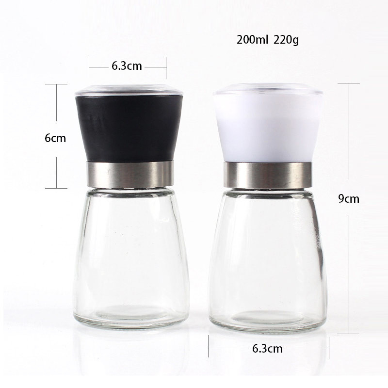Hygienic Lead Free Rotatable Grinding Lid Glass Pepper Jar