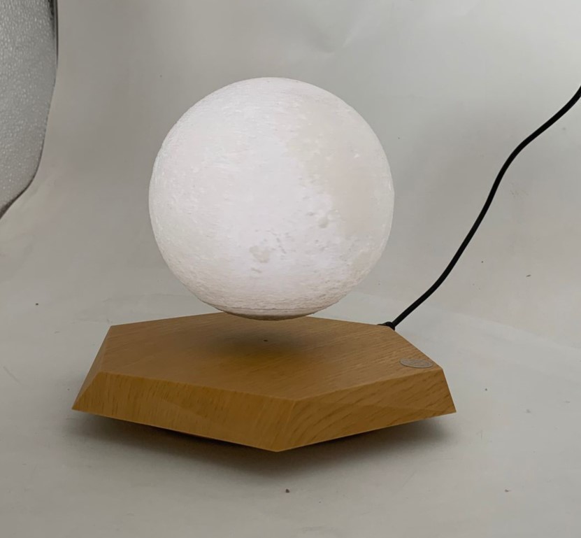 new magnetic levitation rotating yellow and white moon lamp light 5inch christmas gift