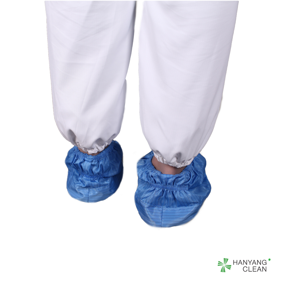 Clean room reusable and washable white stripe shoes soft sole antistatic ESD anti-slip shoe covers for workshop