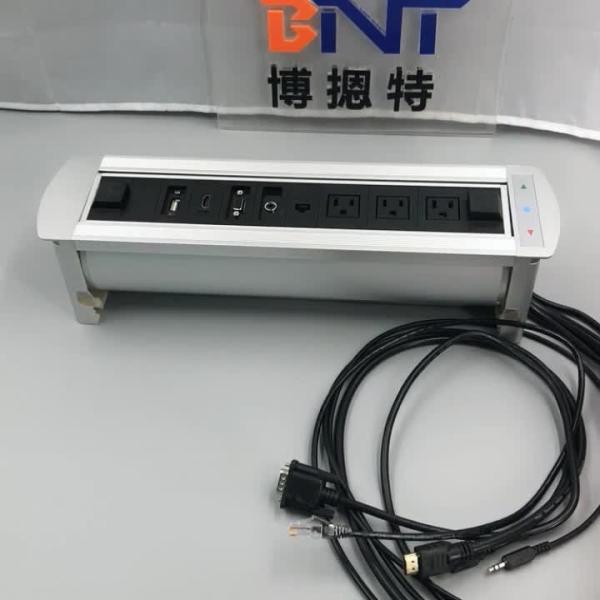 BNT office equipment smart automatic tabletop motorized flip up multimedia jack