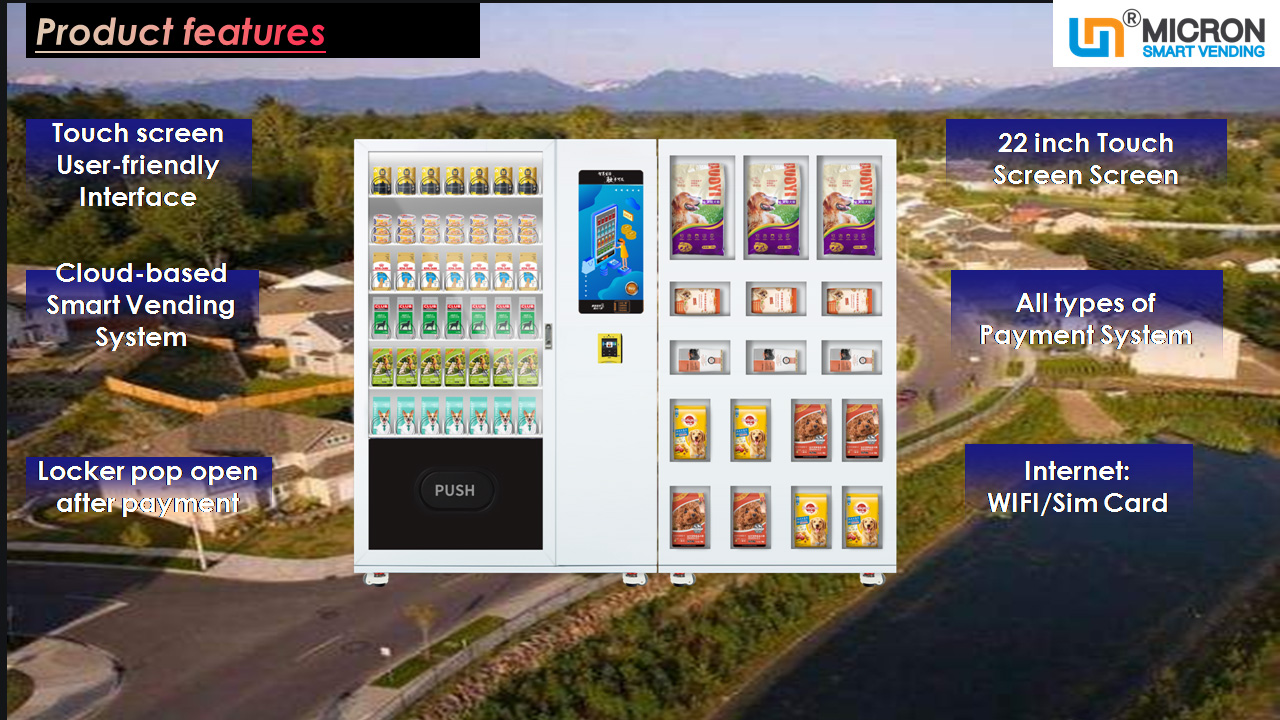1200 Capacity Pet Products Smart Vending Machine With Locker Micron Smart Vending Machine