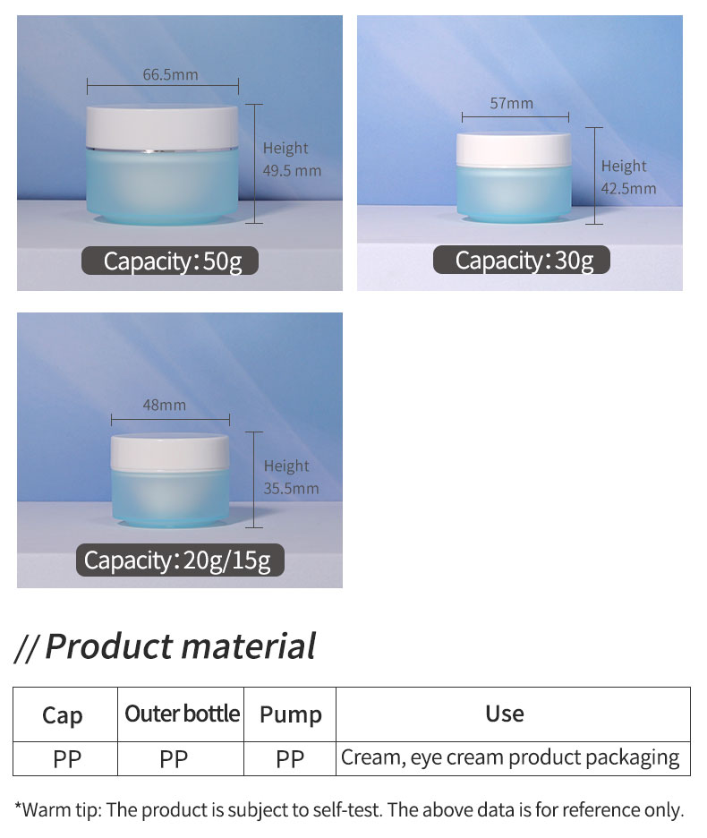 Custom Round Plastic Type PP 30 50g Matte Empty Eye Facial Luxury Cream Jars for Face Cream Skincare Lotion Packaging