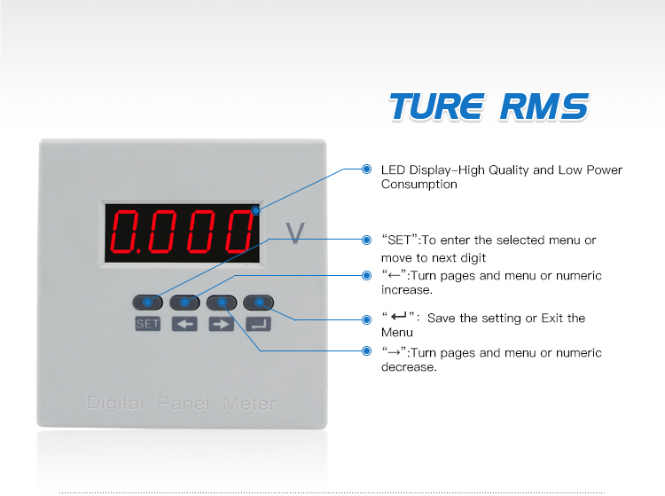 J model 96*96 cheap Single Phase Voltage Voltmeter 0-500Vac