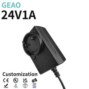  24V 1A Black Interchangeable Power Adapter OEM / ODM Customized Manufactures