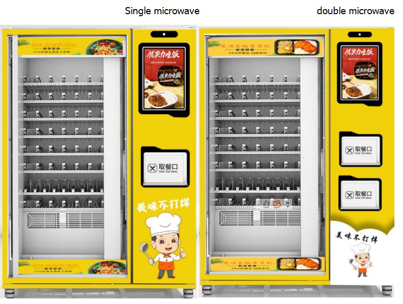 Big Capacity Fresh Hot Meals Vending Machines With Dual Microwave Oven