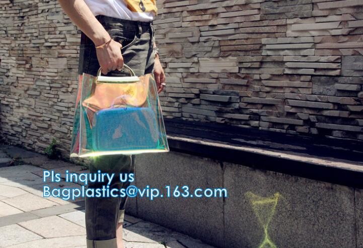 customized clear pvc tote bag handbag, Trendy Lady Handbags with Zipper Handle Shoulder Tote Bag, Envelope Clutch Bag Ha