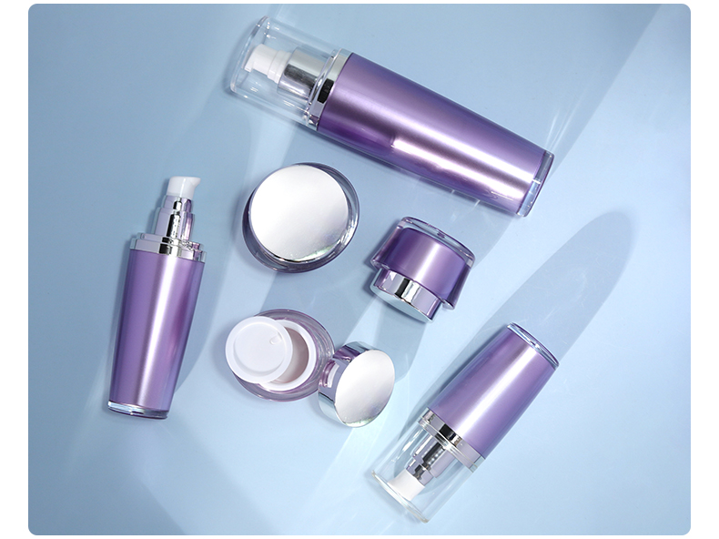 Spray Pump Cap Customized Luxury Acrylic Lotion Bottle Set for Cosmetic Packaging and MS Body Material