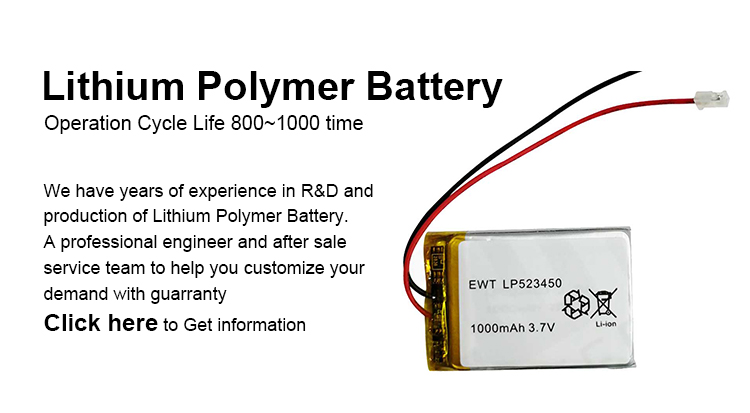 Powerful Lithium Polymer Battery 3.7v 1000mah 402035 Battery CE