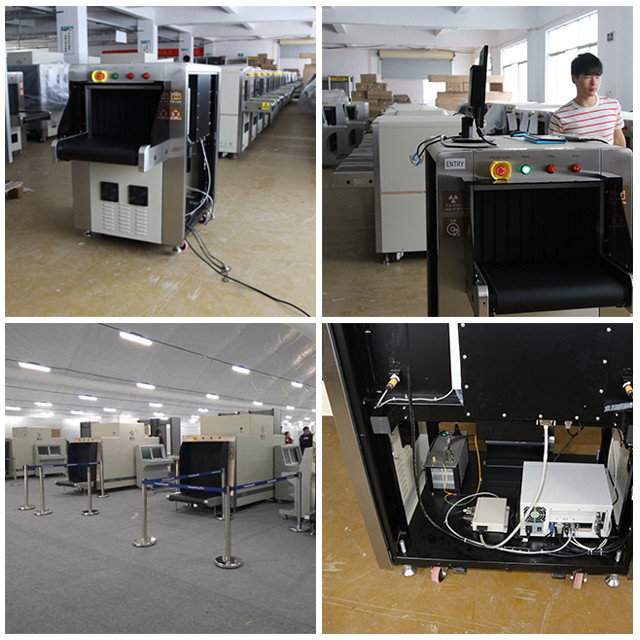 Double Vision Angles X Ray Baggage Scanner , Bag Scanning Machine With Protective Cover airport security baggage scanner