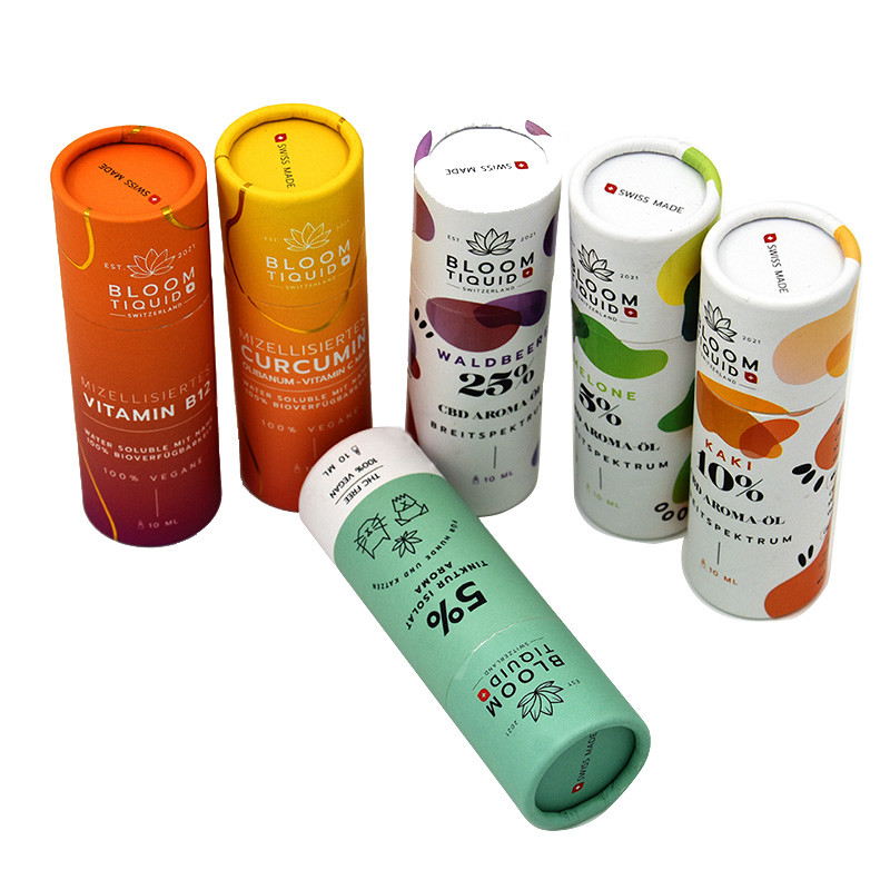 Cmyk Printing Corrugated Mailer Boxes Round Gifts For Essential Oil Bottle Packaging Box