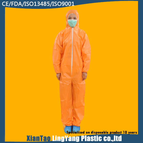 Chemical Resistant Coveralls Work Wear Reflect Light Orange Coverall