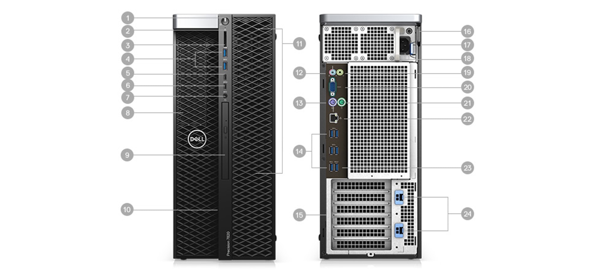 Dell Precision 5820 Tower Workstation with Intel W-2223 8GB RAM 256GB M.2 425W Xeon PC