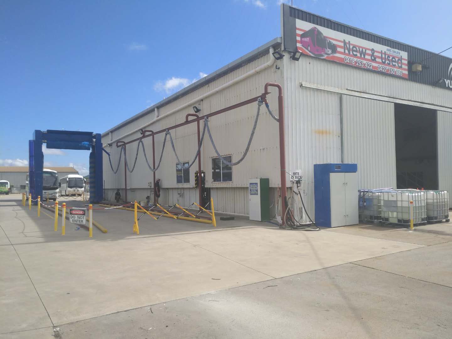 Rollover Bus Wash Station With High Pressure Water And Brush Cleaning