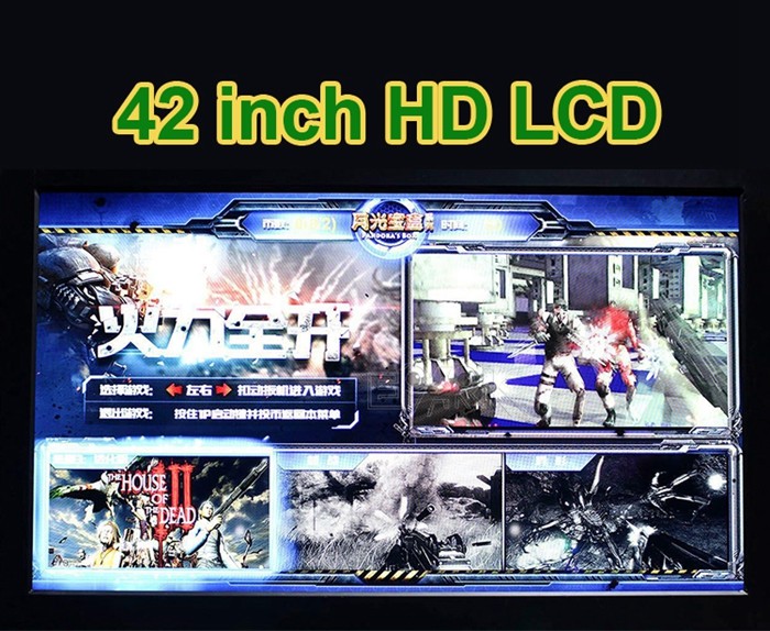 Coin Pusher Shooting Arcade Game Machine 42" Aliens Extermination With Pedal